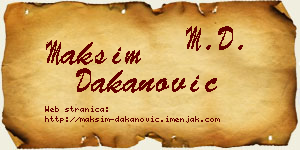 Maksim Dakanović vizit kartica